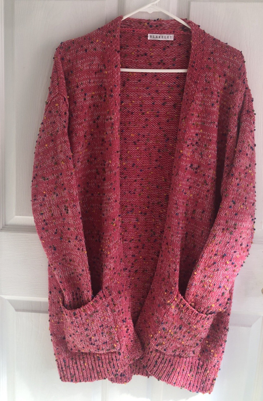 Blakeley Boutique Cardigan Chunky Poppy Knit Miley Dot Popcorn Confetti XL comfy
